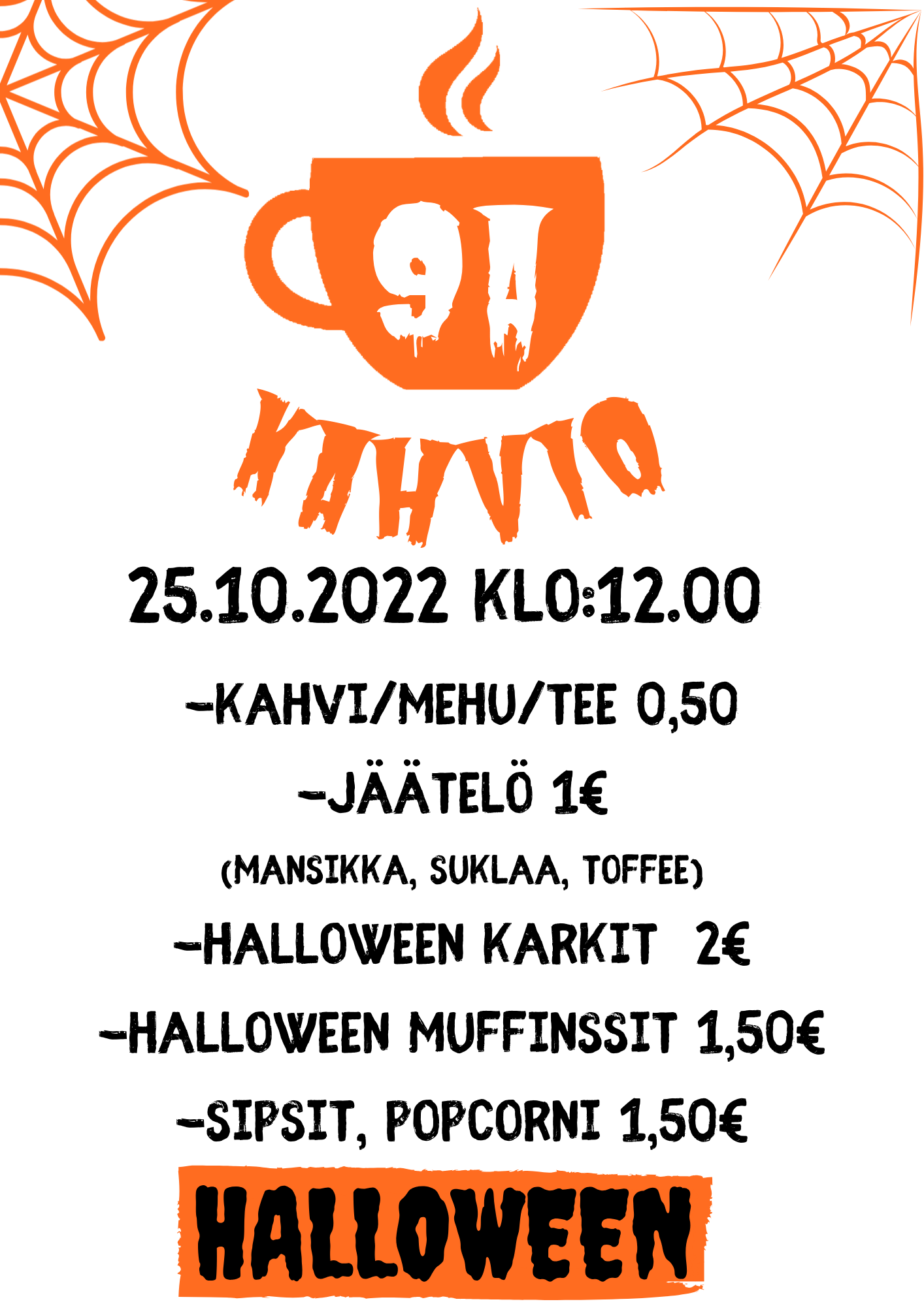 Halloween-teemainen kahvio